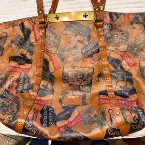 Patricia Nash Brown Printed Tote Bag plus matching wallet